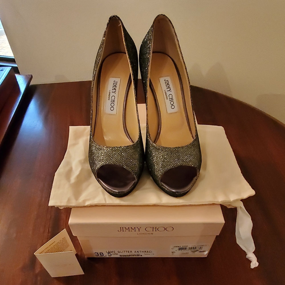 SOLD Jimmy Choo Lame Luna Glitter Pump